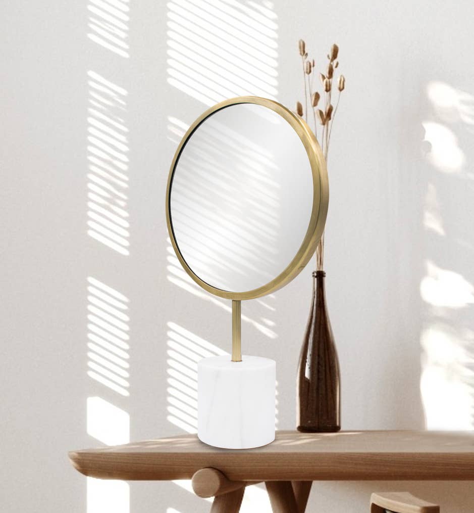 The Bogna Marble Tabletop Mirror, Round