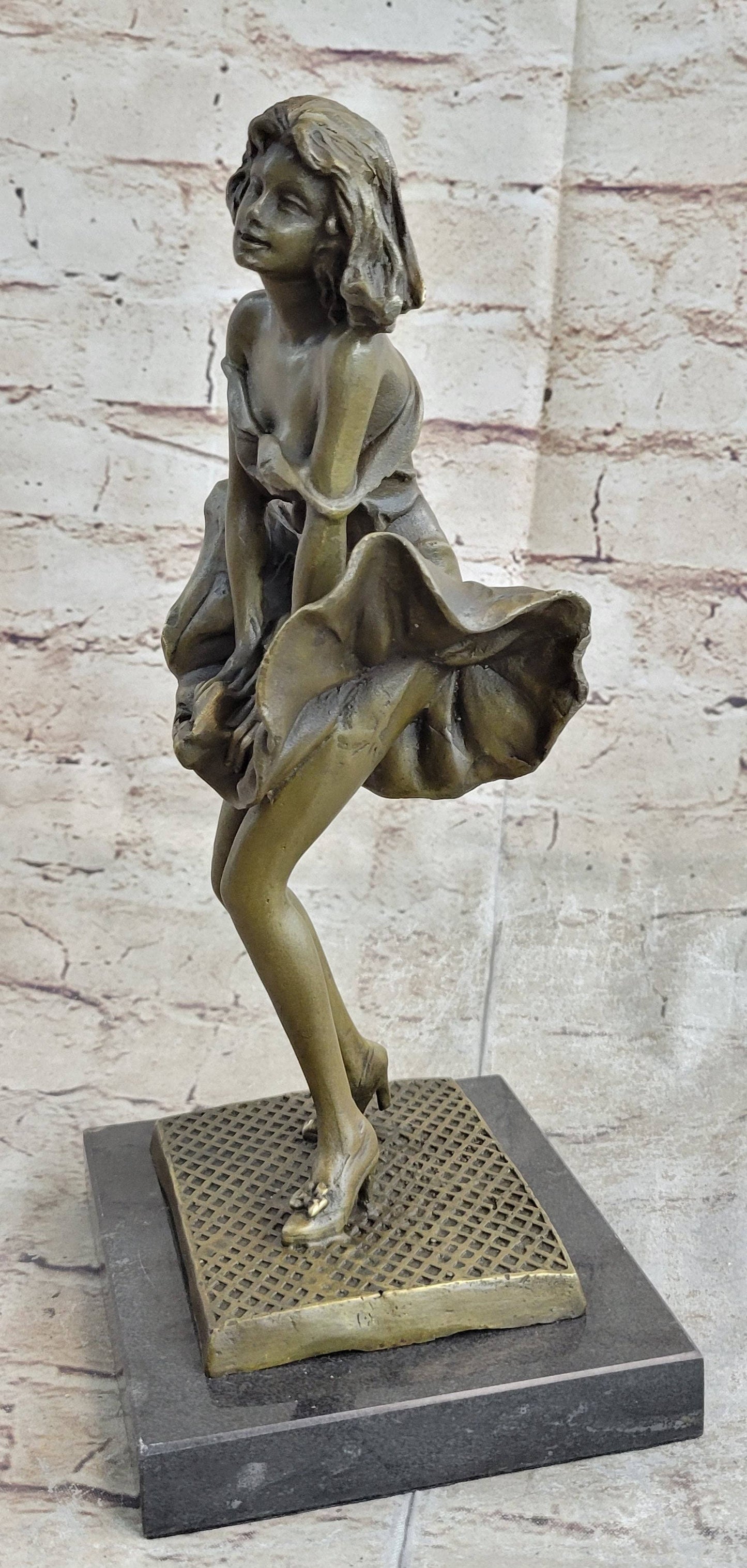 Art Deco Hand Made Original Marylin Monroe Seven Year Itch Solid Bronze Sculpture
