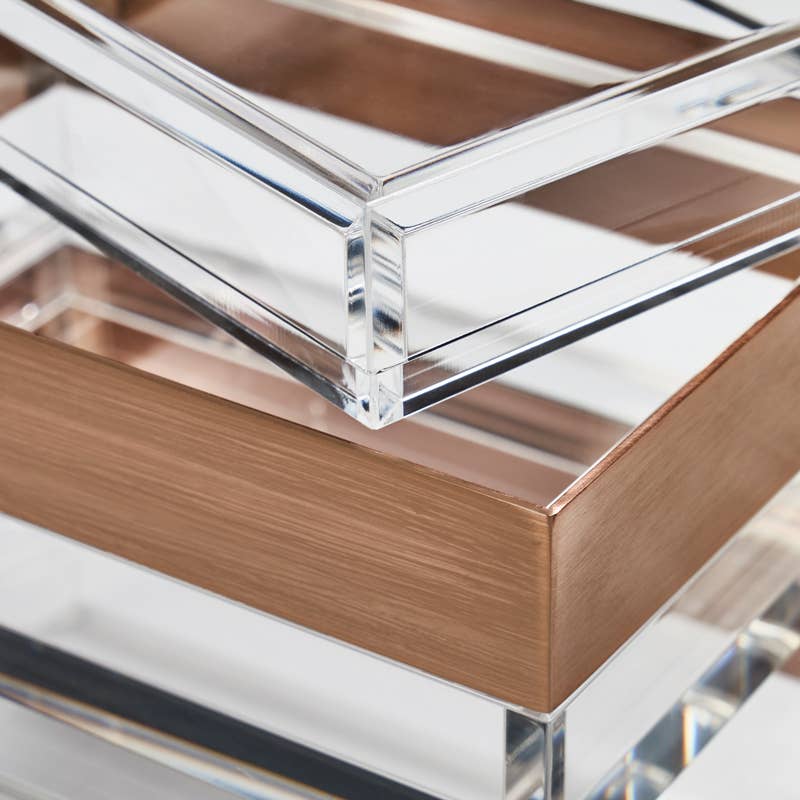 Transitional Orjano Boxes in Acrylic and Bronze