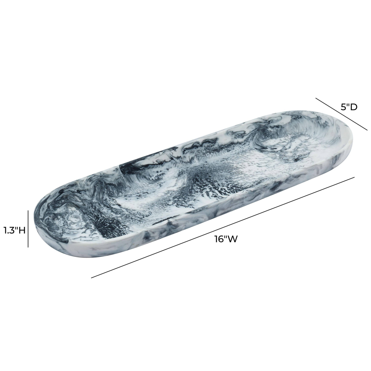 Fabulous  Black & White resin Long  Serving Platter
