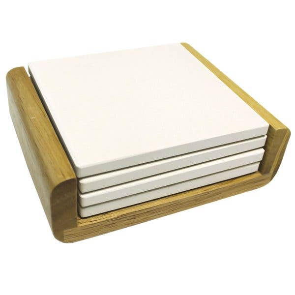 Wooden Oak Coaster Holder for Square Coasters