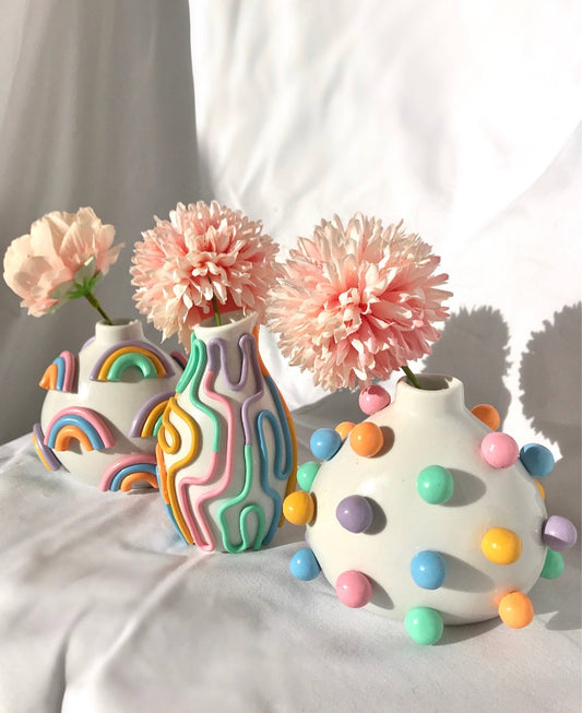 Retro Eclectic Colorful Bud Vase- Boho Mini Vase (Designers' Pick)