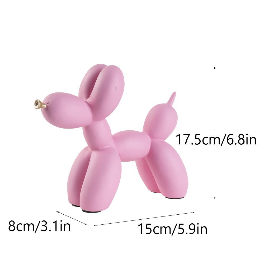 Balloon Dog Resin Figurine Modern Home Decor Gold Nose