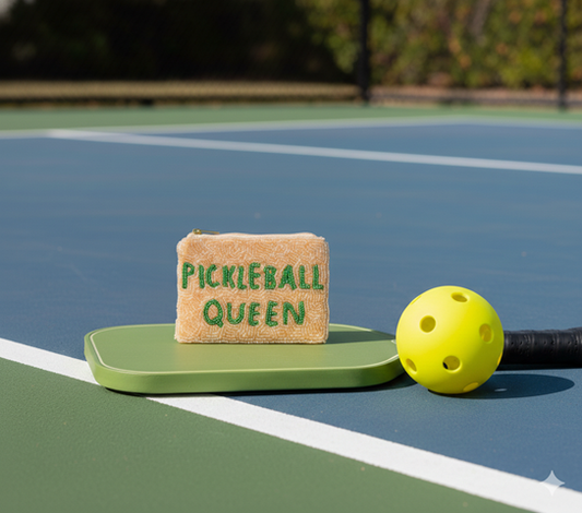 Fully Beaded  PICKLE BALL QUEEN Coin Purse