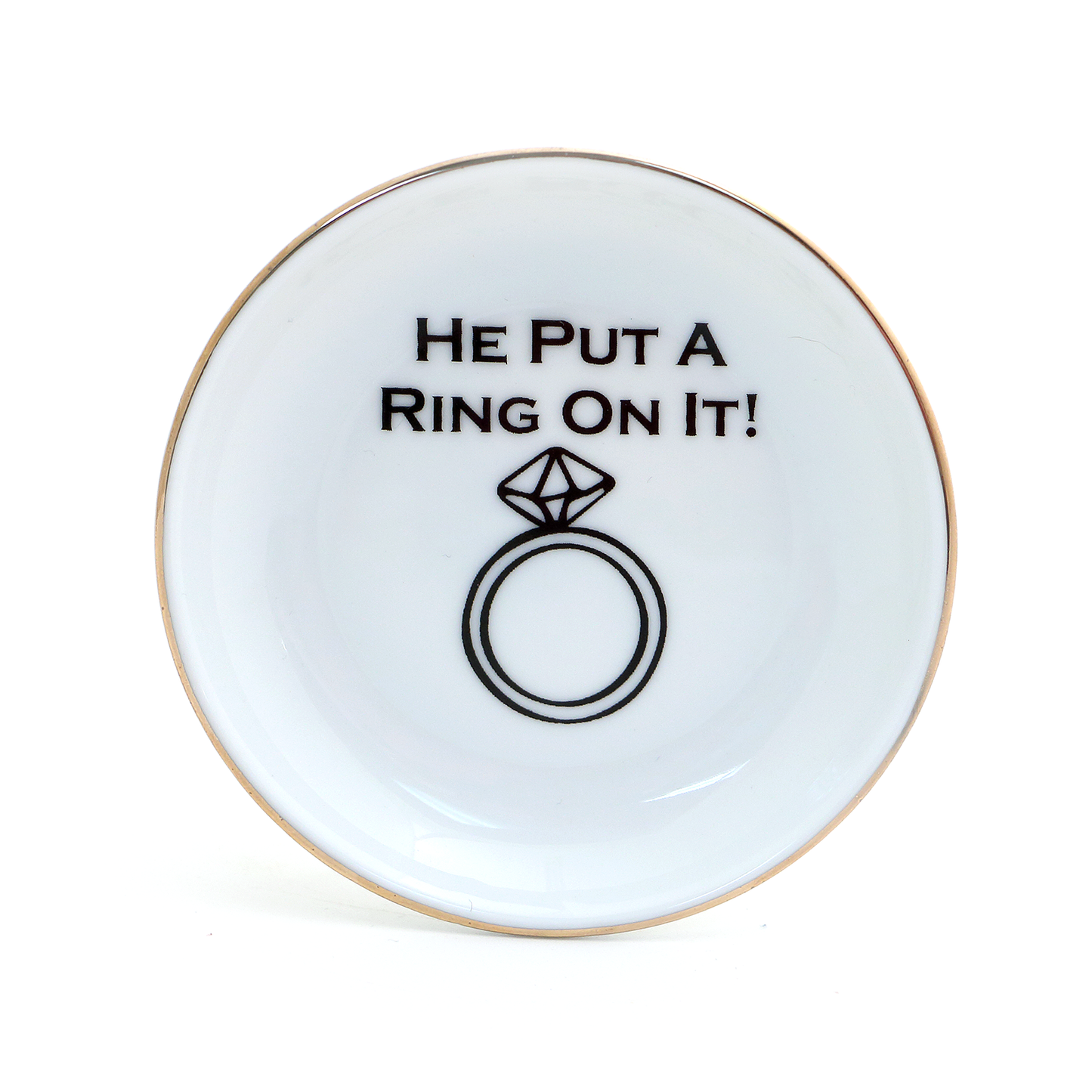 He Put A Ring On It Ring Dish with 22k Gold Accents