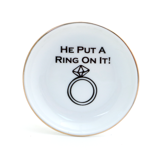 He Put A Ring On It Ring Dish with 22k Gold Accents