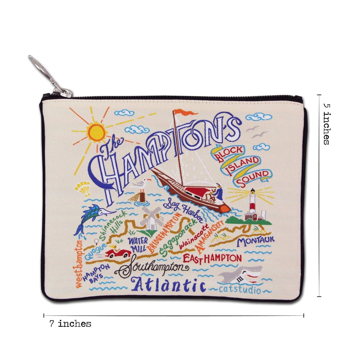 Beachy and Elegant Hamptons Zip Pouch
