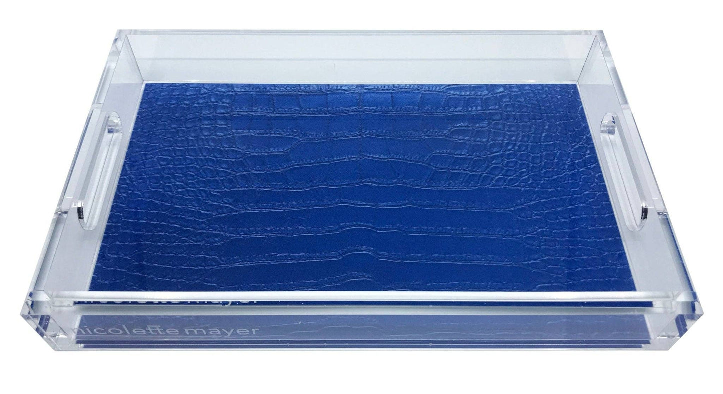 Crocodile Kyoto Blue Acrylic Rectangle Tray