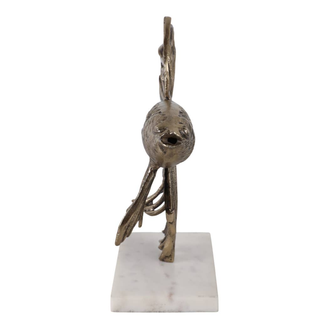 Sculpture - Gold Metal Accomac Fish on Marble Stand