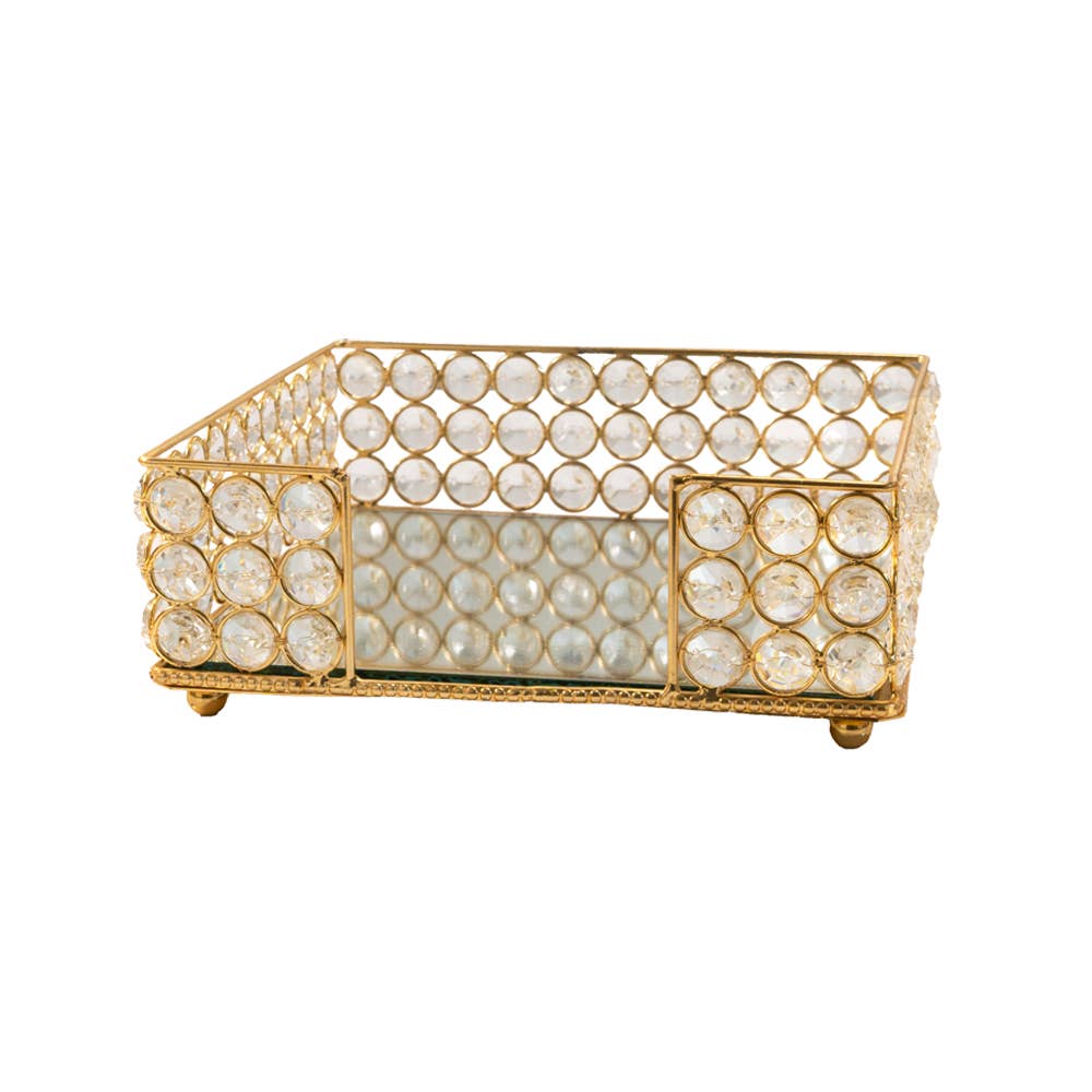 Gold Cristal Square Napkin Holder