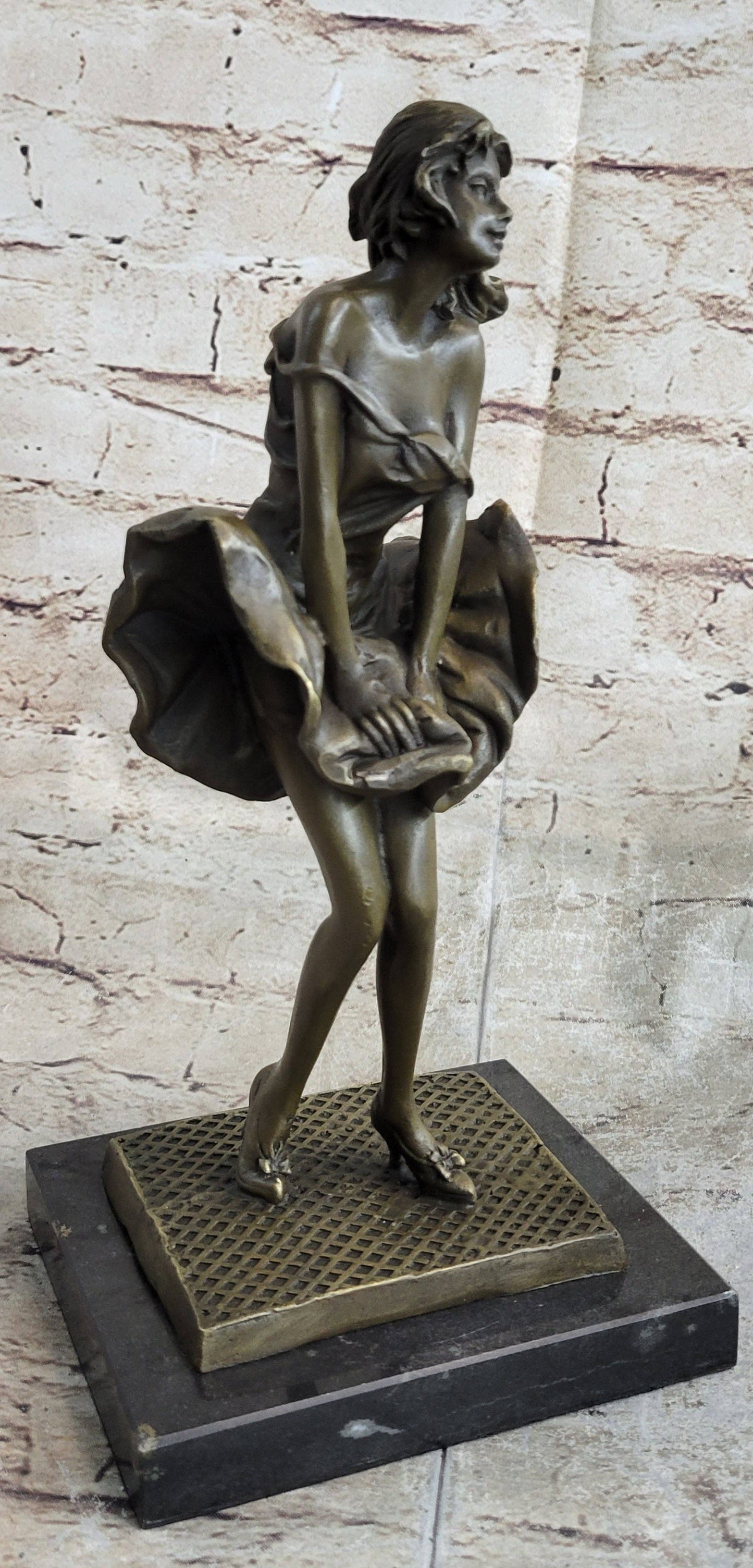 Art Deco Hand Made Original Marylin Monroe Seven Year Itch Solid Bronze Sculpture