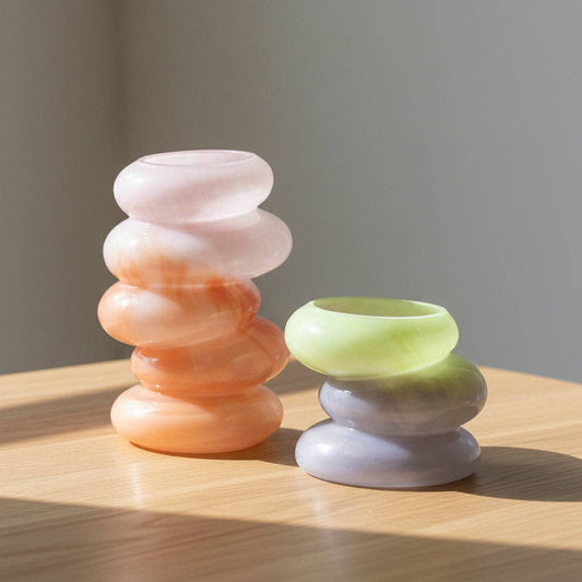 Handblown Elegant and Trendy Swirl Glass Vase