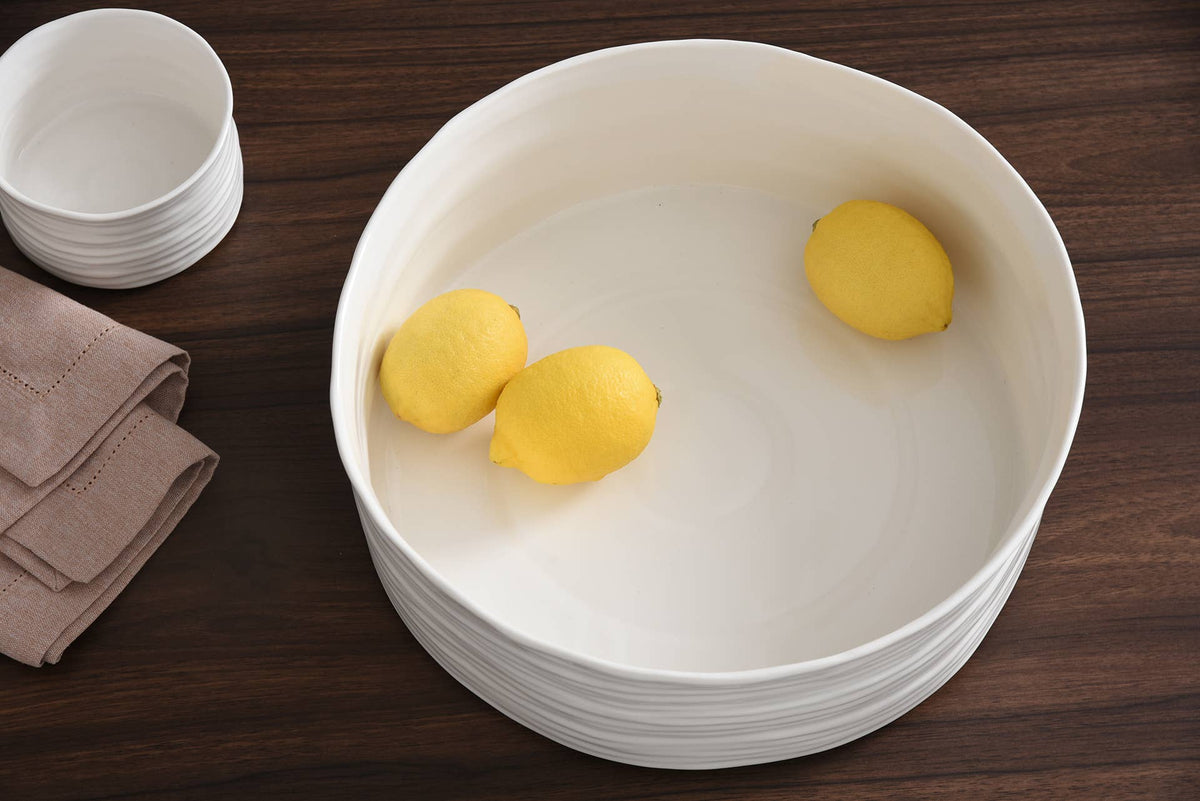 Jumbo Size White Porcelain Serving Bowl