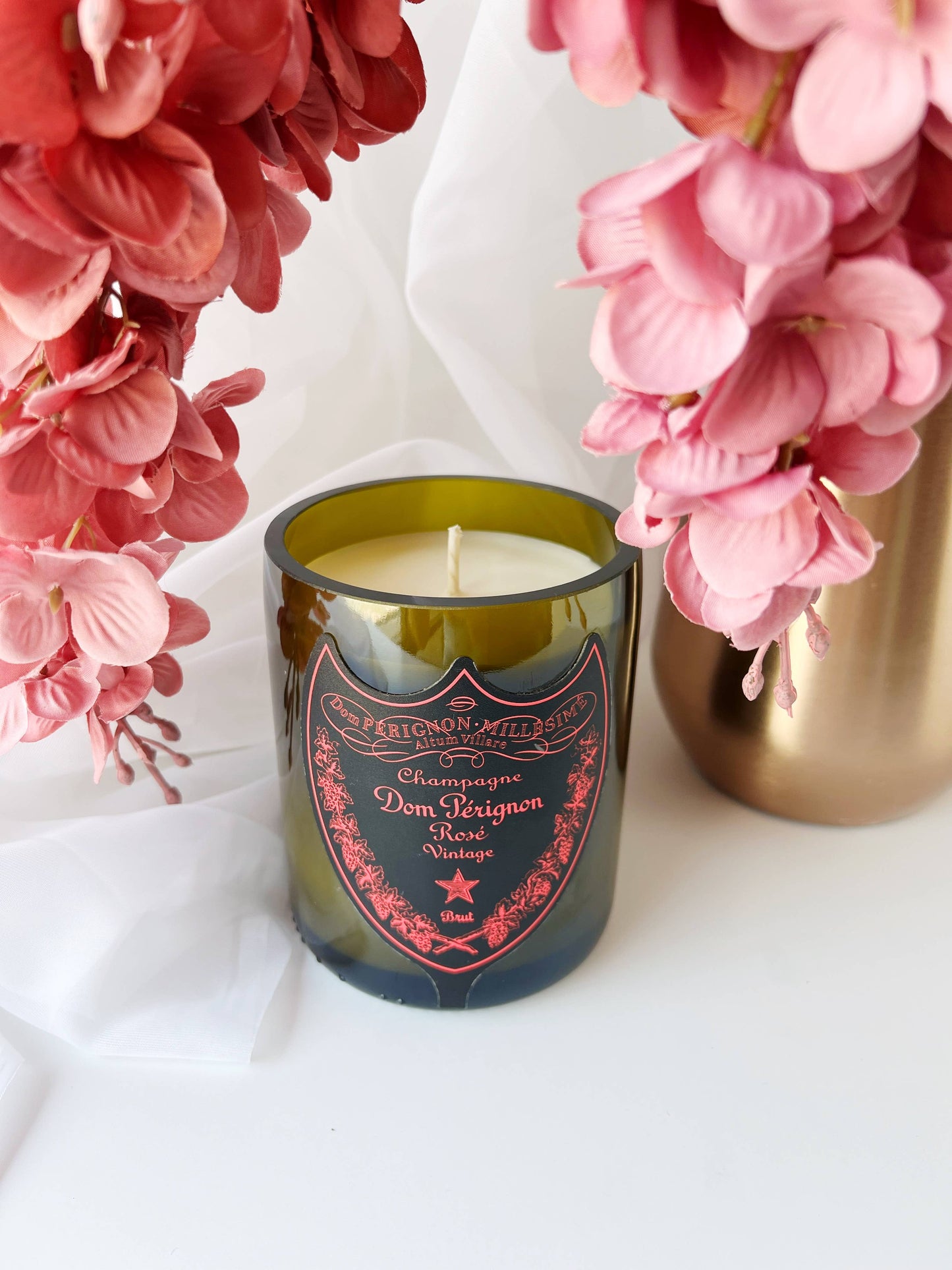 Recycled Dom P Rose Candle