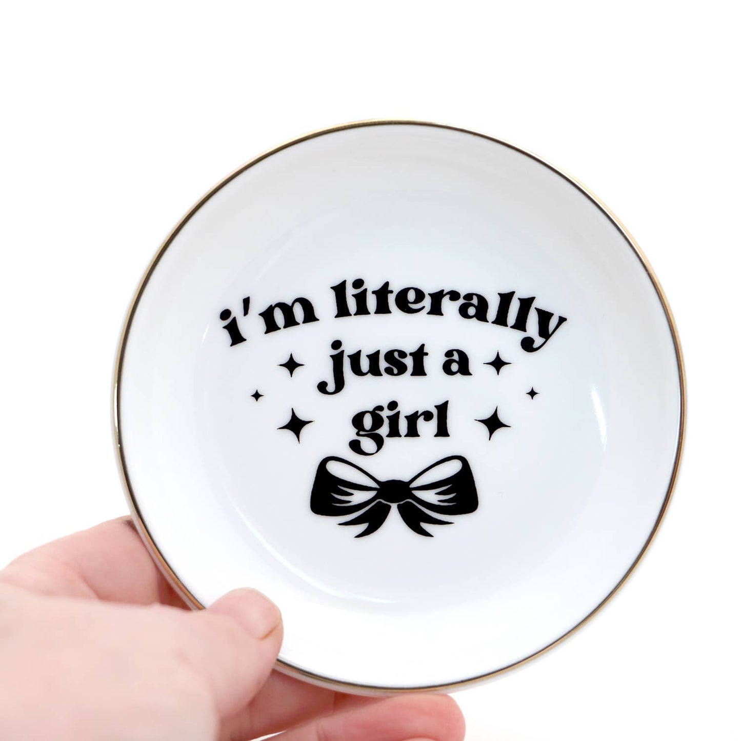 Literally Just a Girl Ring Dish,with 22K Gold