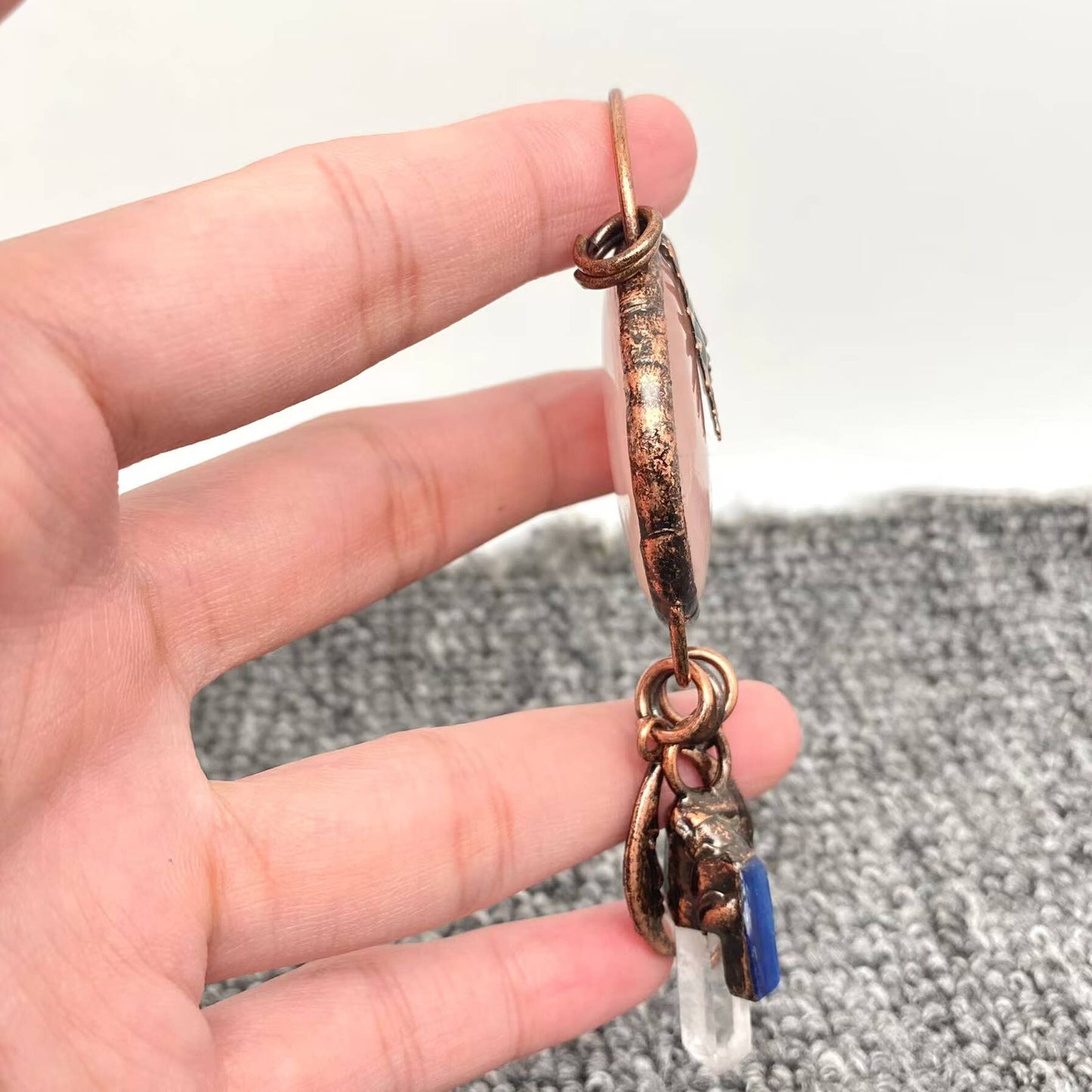 Natural Stone Crystal Sun/Moon Charm or Pendant (No Chain Included)