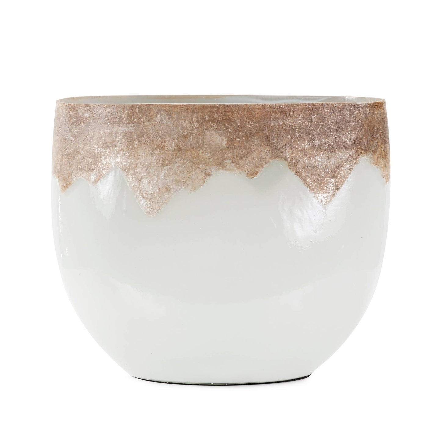 The Midas Glass Bowl, Large (White/Gold)