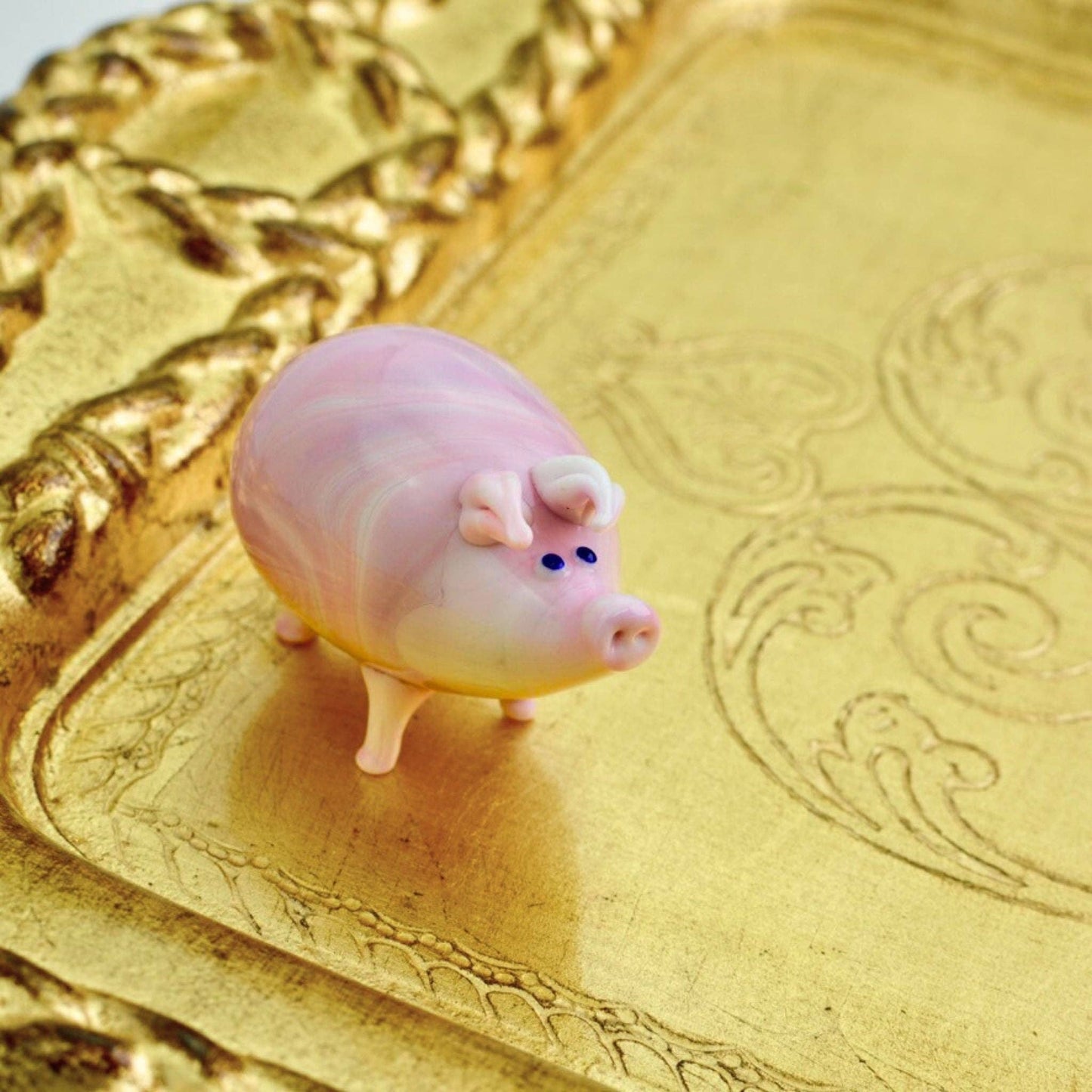 Murano Glass Pig, Glass Sculpture Figurine, Made in Italy