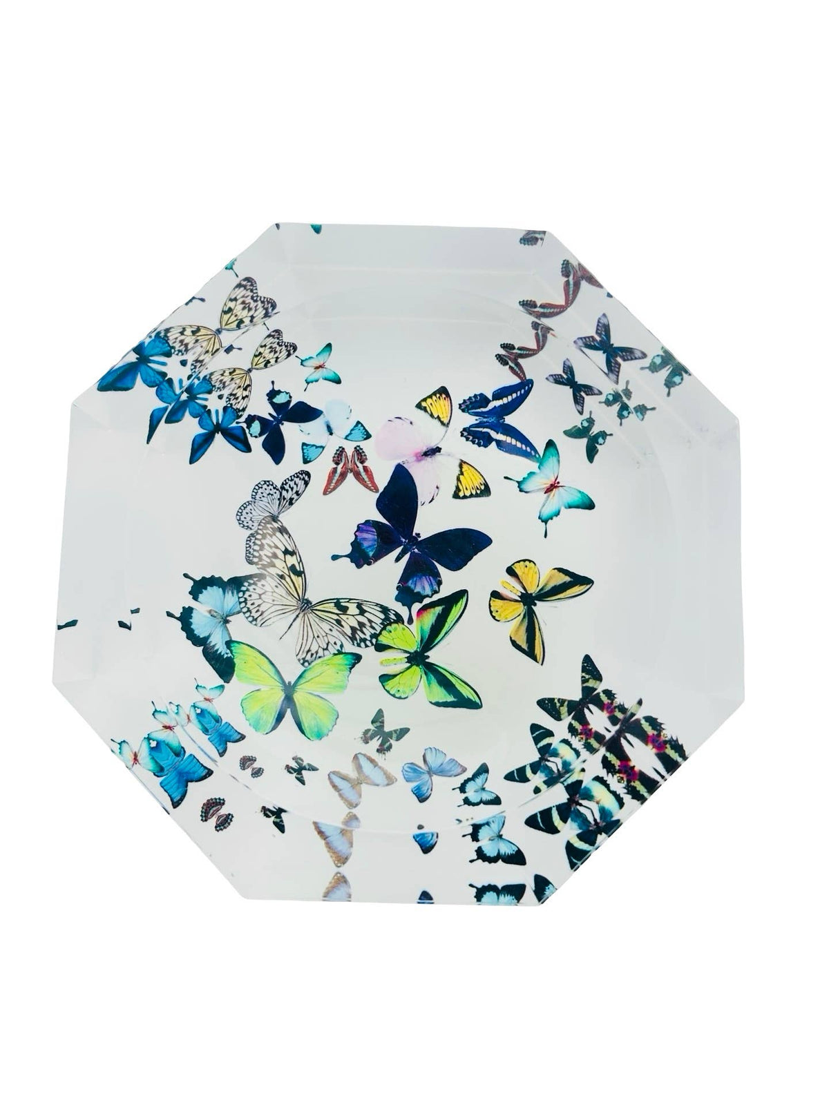 Octagon Acrylic Bowl - Butterfly Theme (Kaleidoscope)