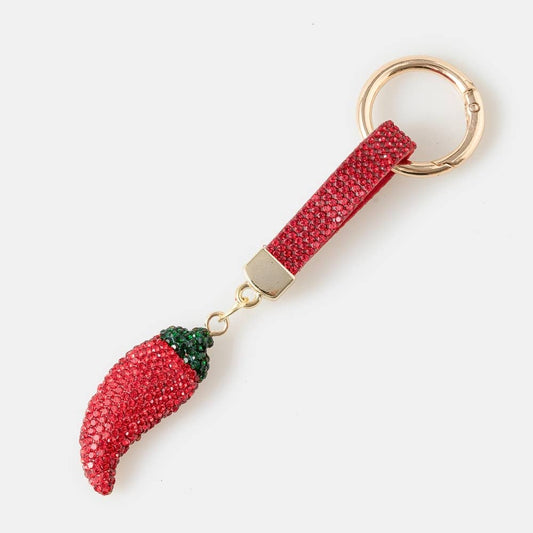 Pave Red Chili And Tag Bag Charm