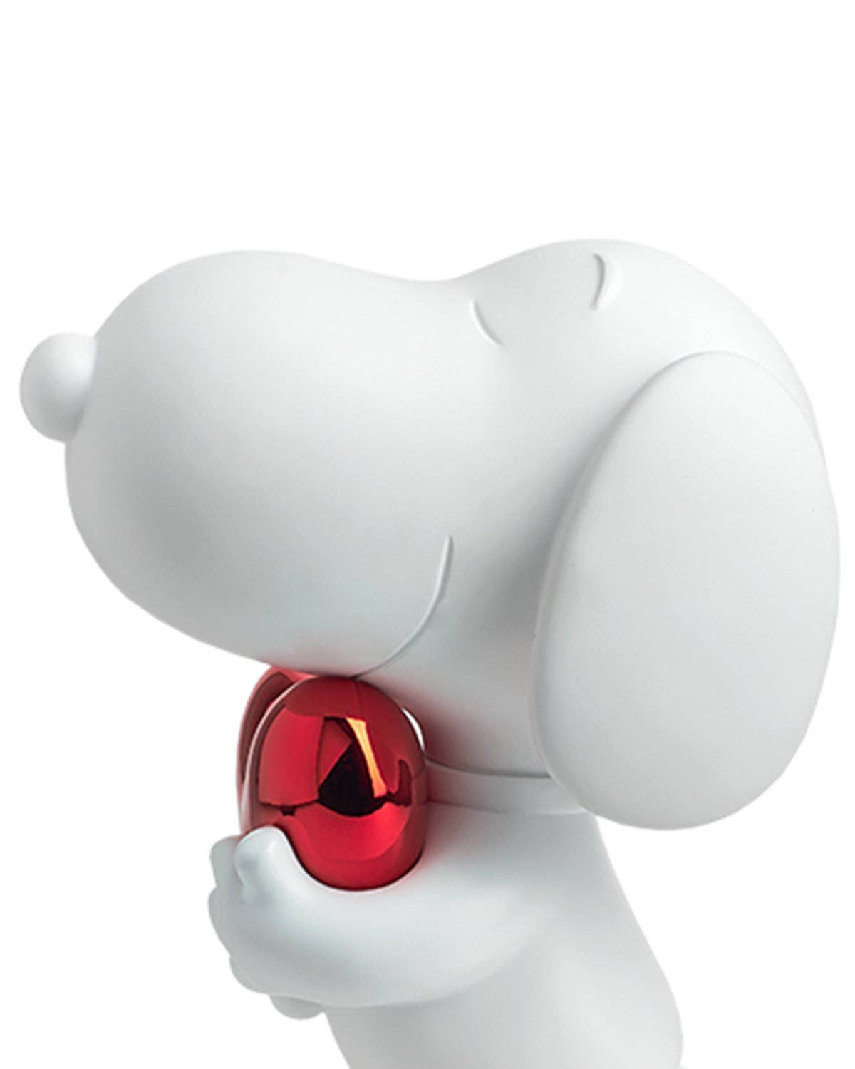 Snoopy Heart White & Red Metallic Heart