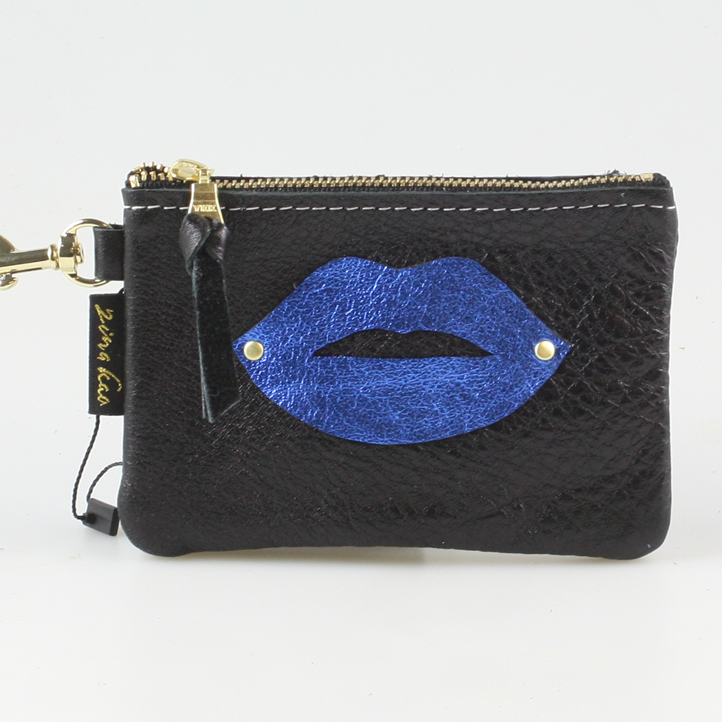 The LIPS Appliqué Clutch/Makeup Bag