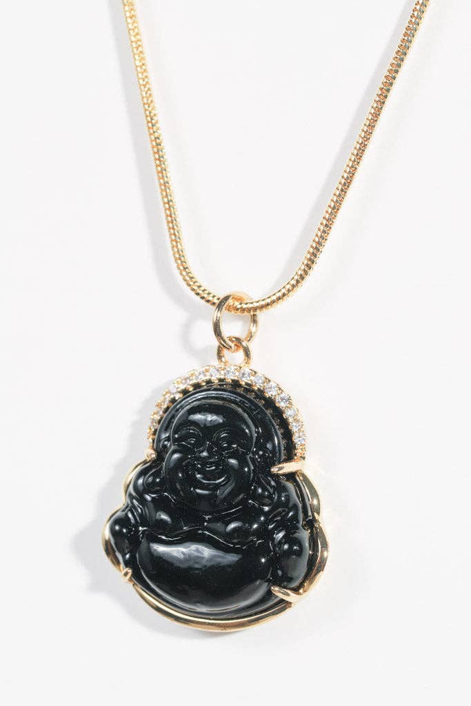 Black Resin Buddha Necklace
