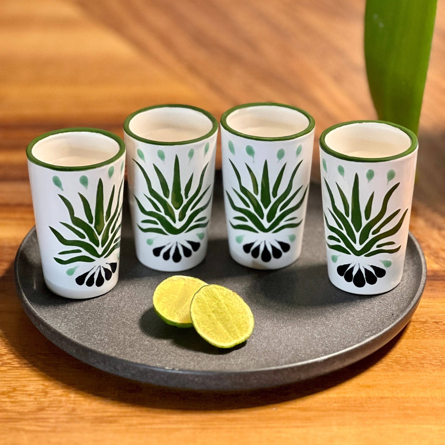 Shot Glasses, Agave Design, Made in Mexico, Barware (Each)
