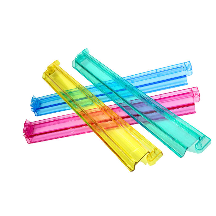 Mahjong Rack and Pusher Set of 4 - Multi Colors Blue Purple Red Green Clear