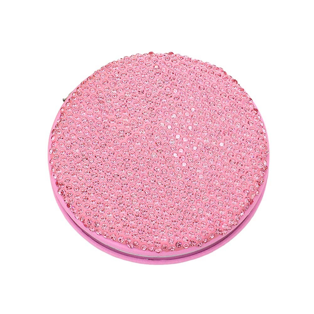 Bling Studded Round Compact Mirror