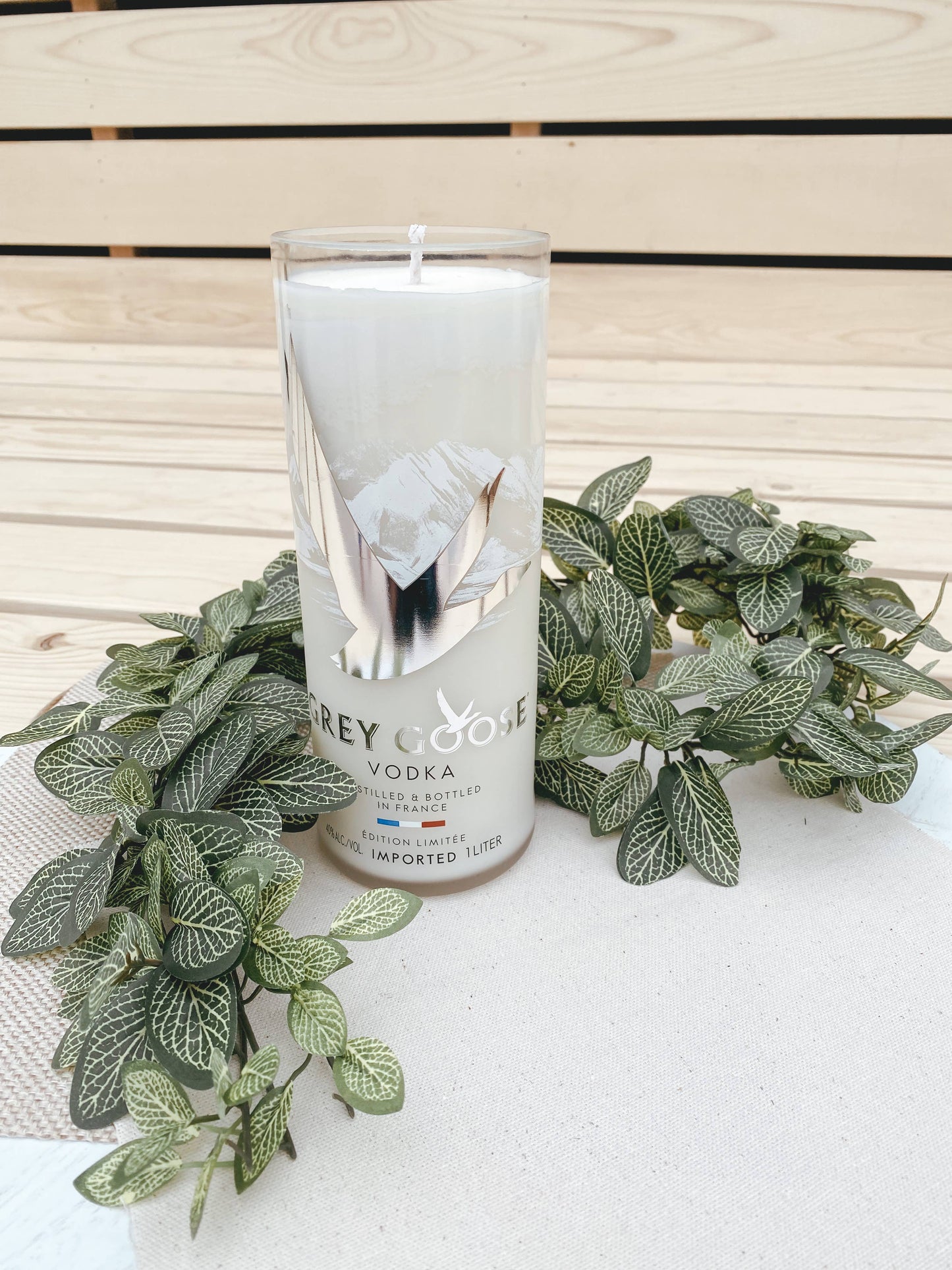 Recycled Grey Goose Candle 