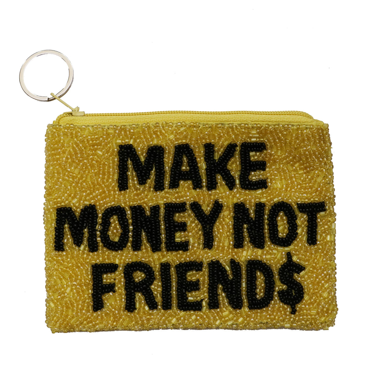 MAKE MONEY NOT FRIENDS in Beaded Coin Purse