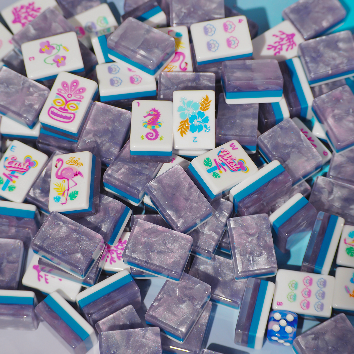 Palm Beach Bling Mahjong Set - Lavender