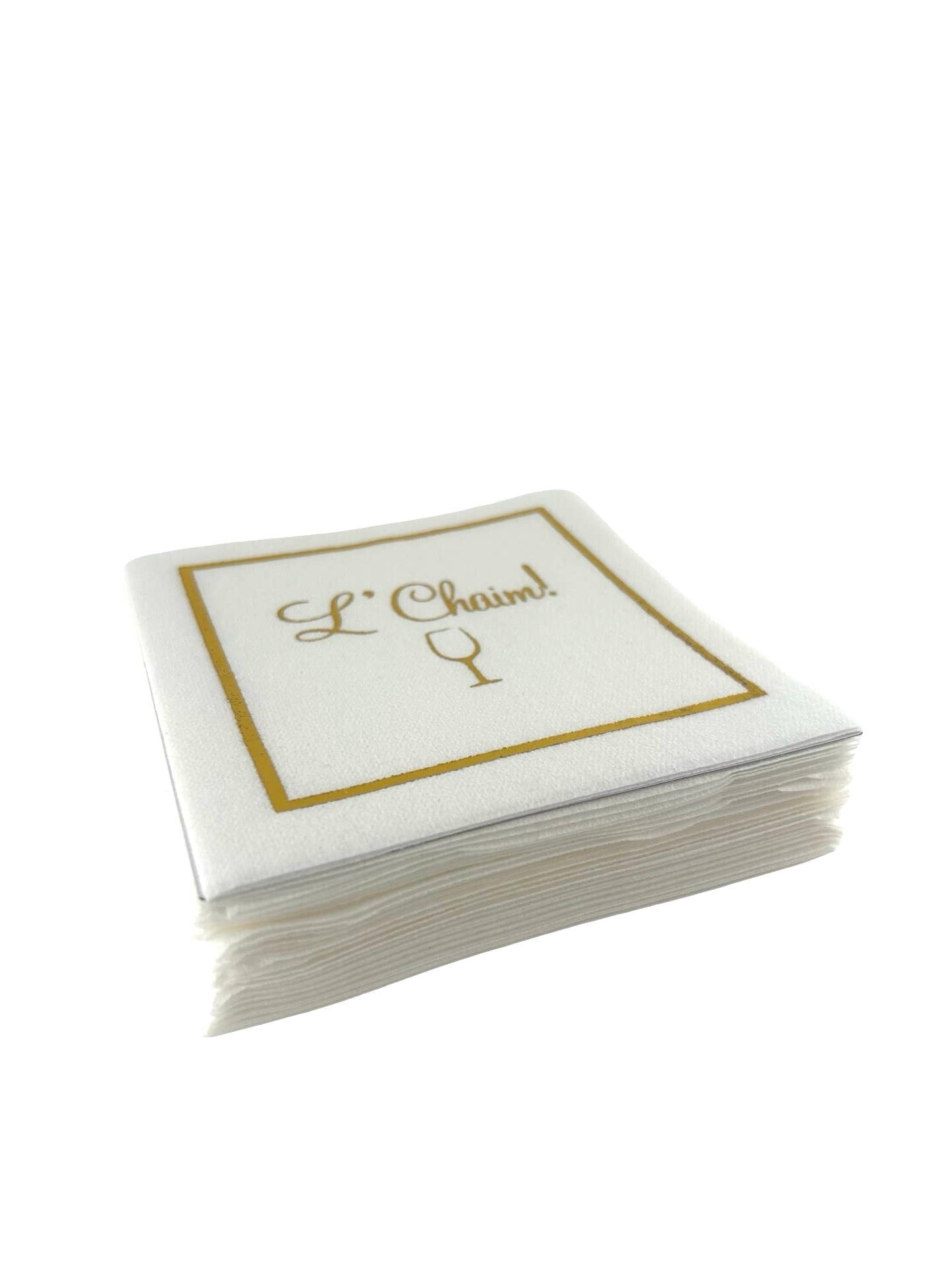 Linen-Feel Cocktail Napkins, L'Chaim