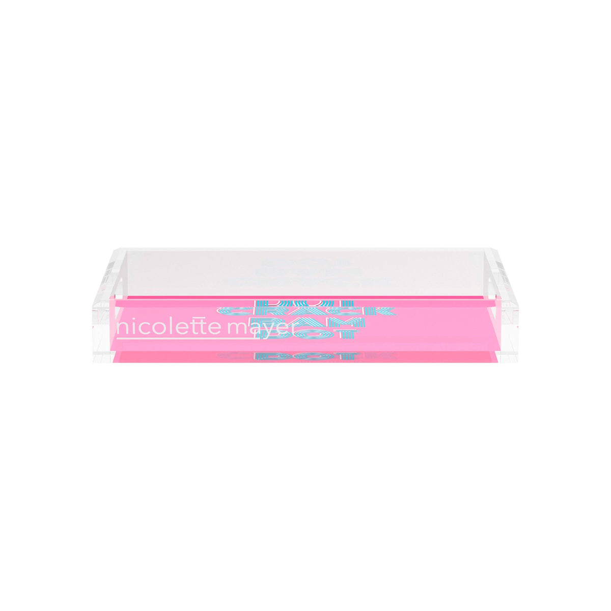 Mahjong Crack Bam Dot Hybiscus Powder Acrylic Rectangle Decorative Tray