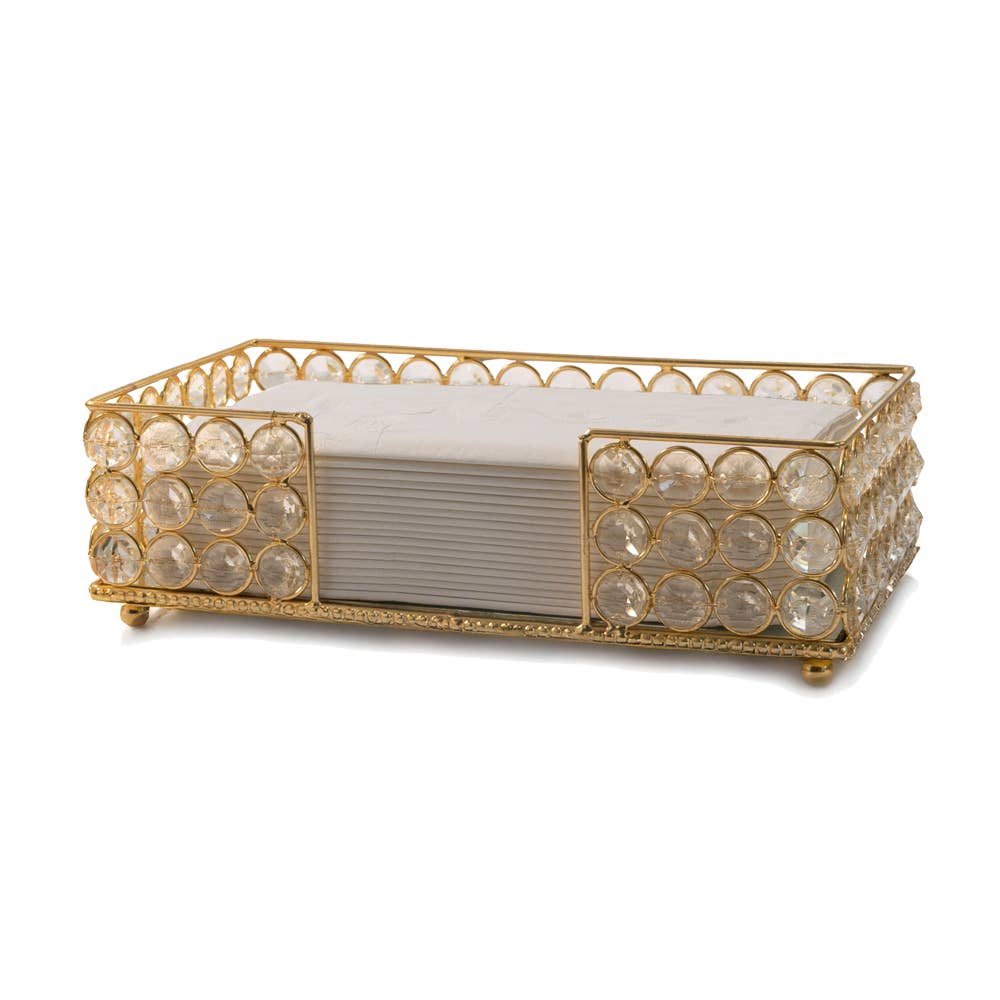 Gold Cristal Rectangular Napkin Holder