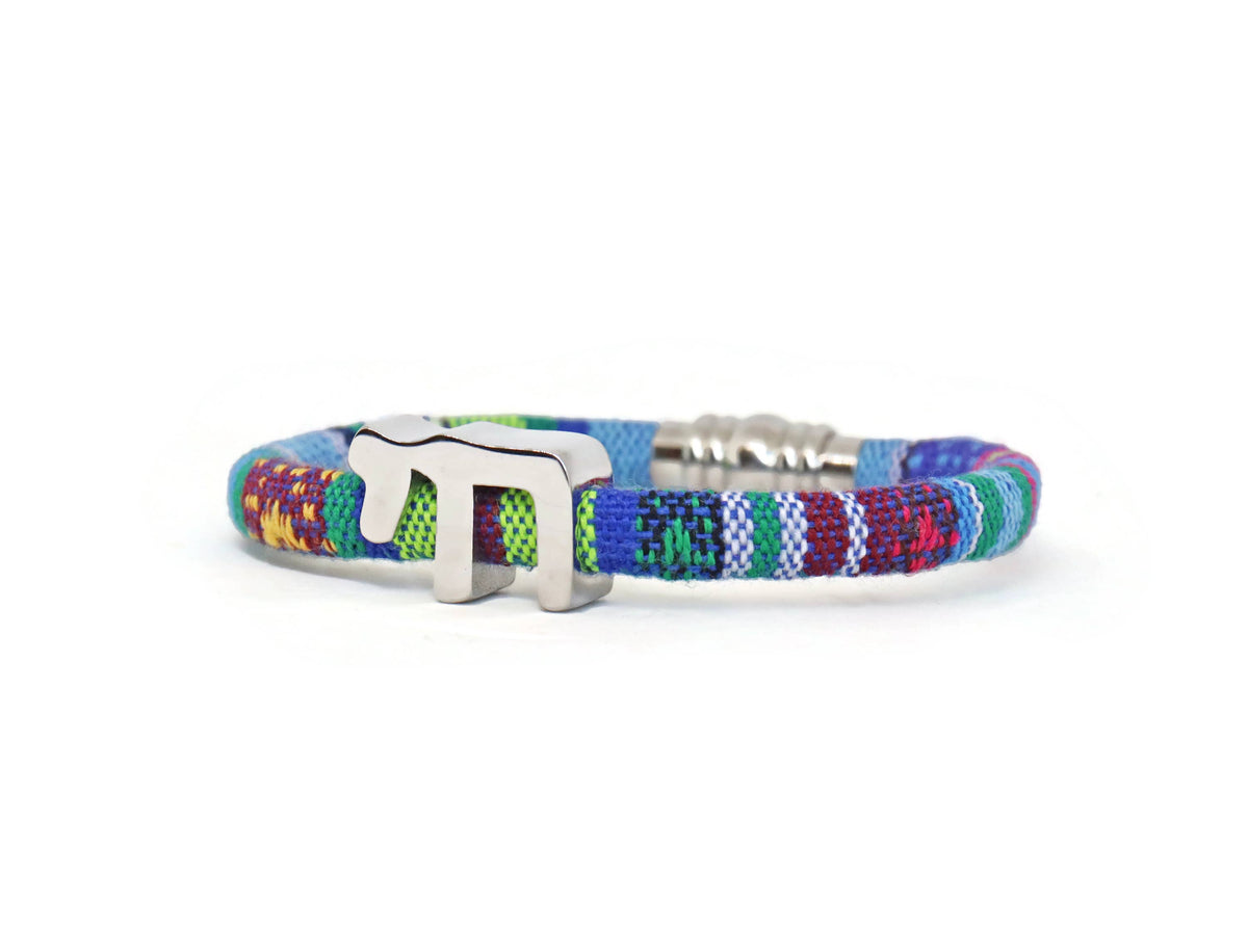 Judaic Chai Woven Bracelet in Choice of Color
