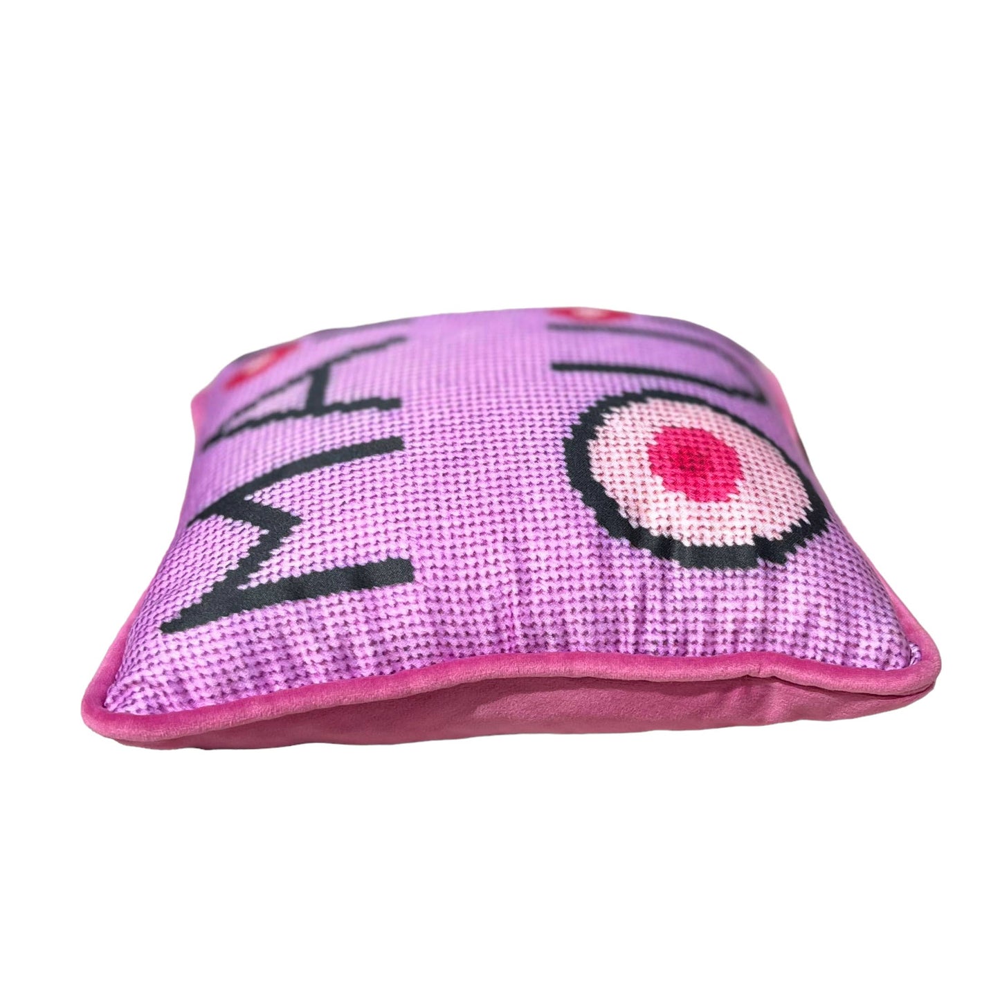 Organic cotton sateen "Mais Oui!" toss pillow