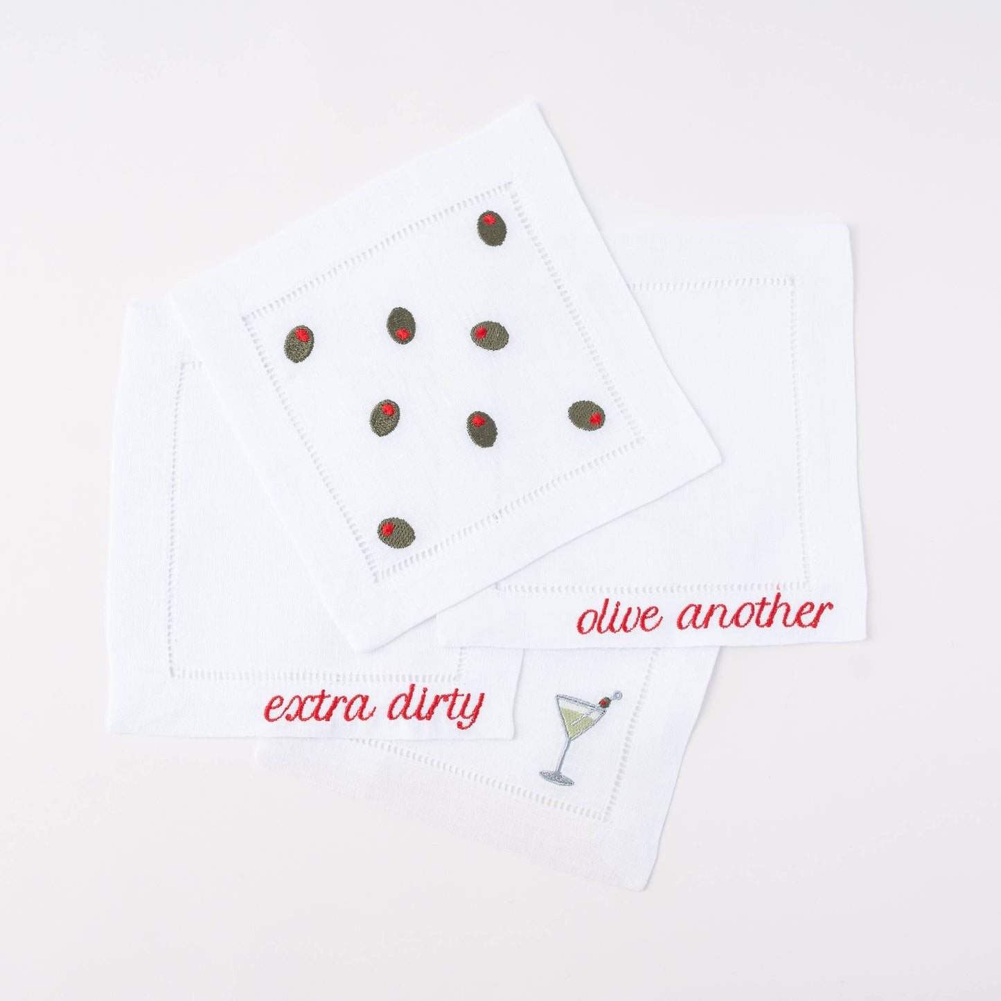 Martini Linen Cocktail Napkins – Set of 4