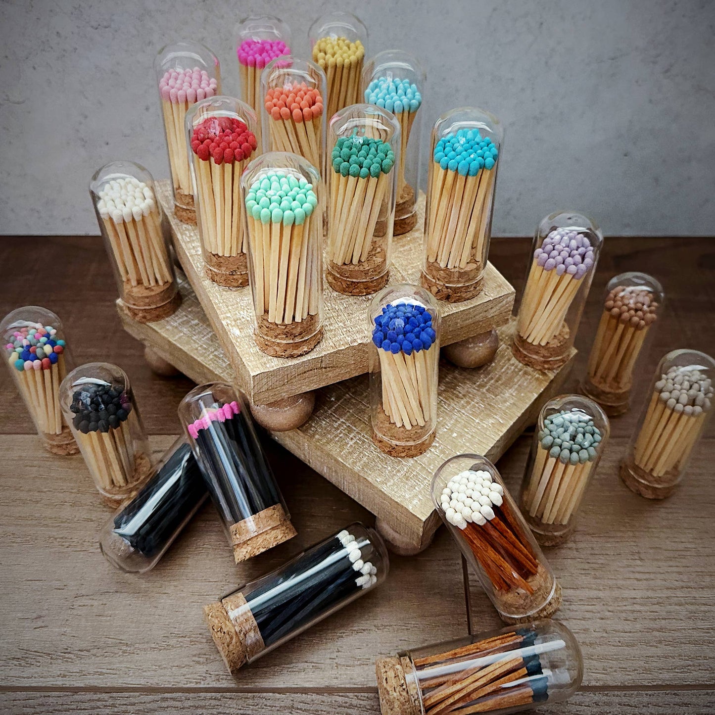 2" Matches in Mini Cloche Jar- Color of Your Choice