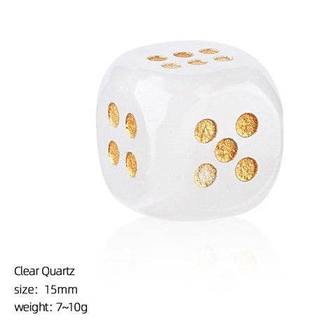 Dice - 15mm Natural Jade Laser Engraved Cube Dice with Rounded Edges Semi-Precious Stone (Set of 2)
