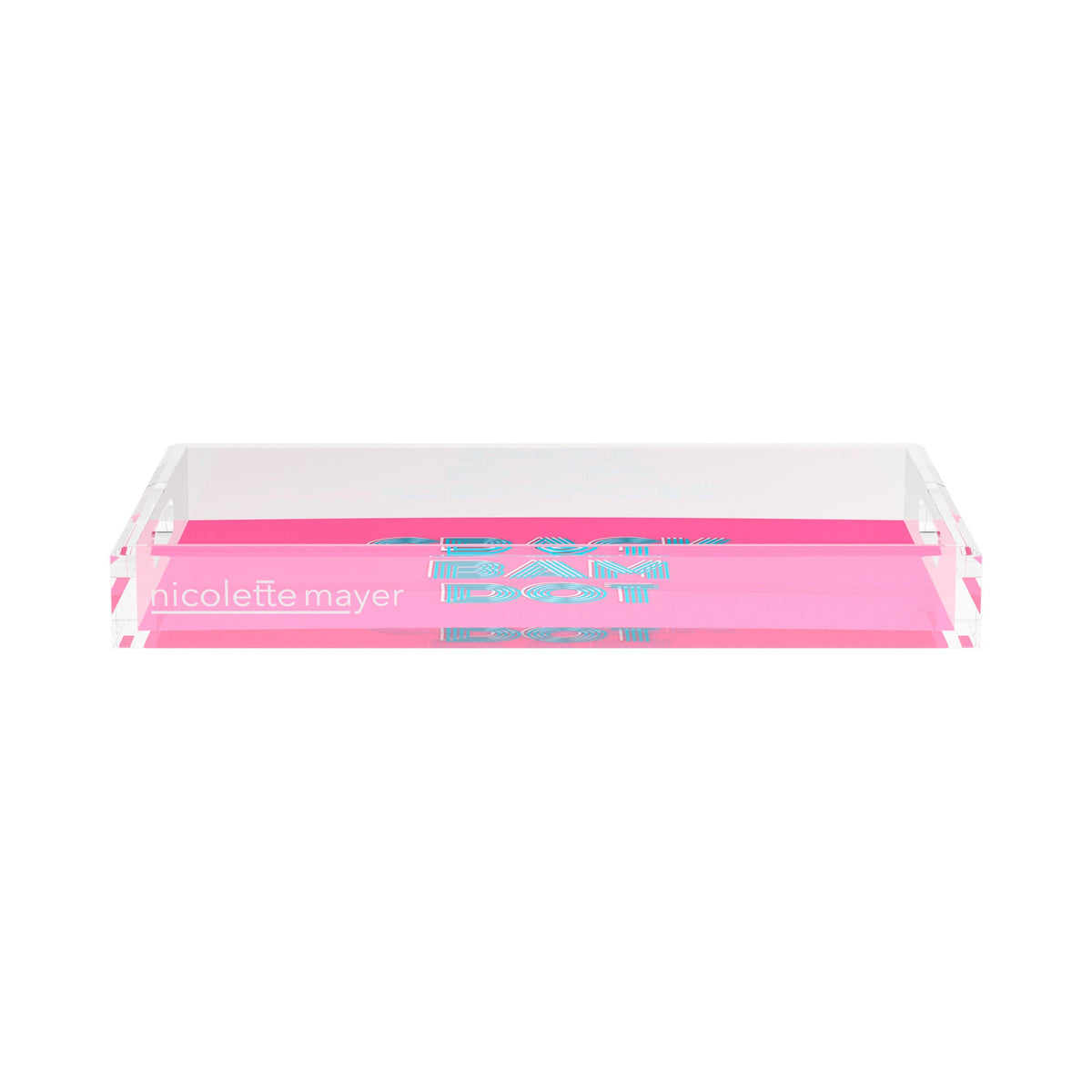 Mahjong Crack Bam Dot Hybiscus Powder Acrylic Rectangle Decorative Tray
