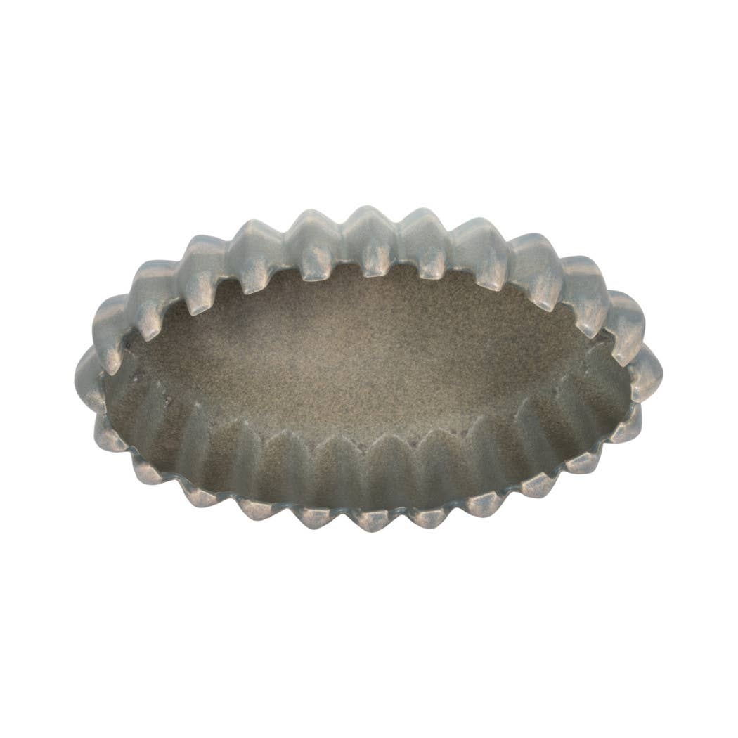 Decorative Bowl - Blue Ceramic Coastal Ombre Style, 17 in.