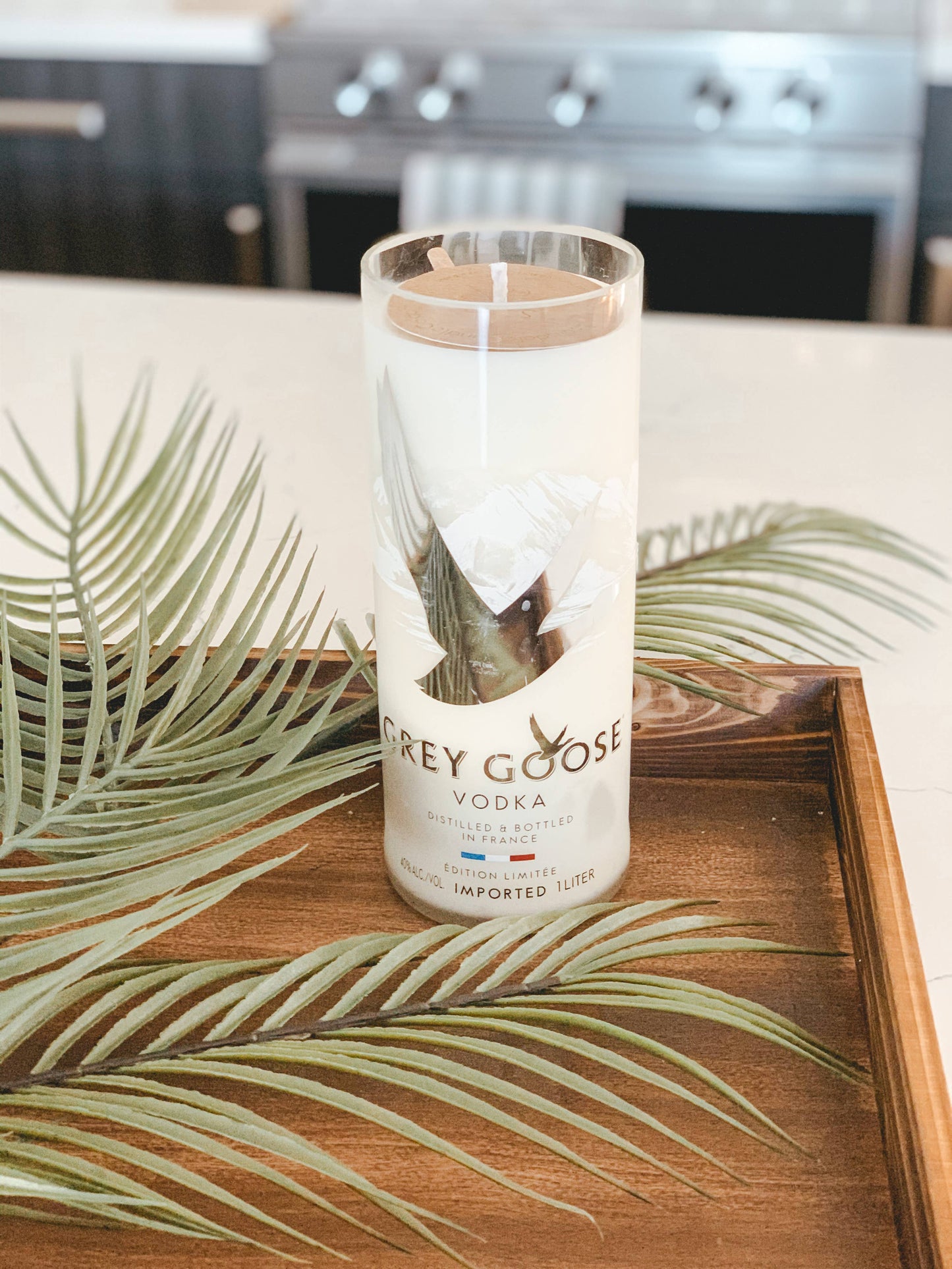 Recycled Grey Goose Candle 