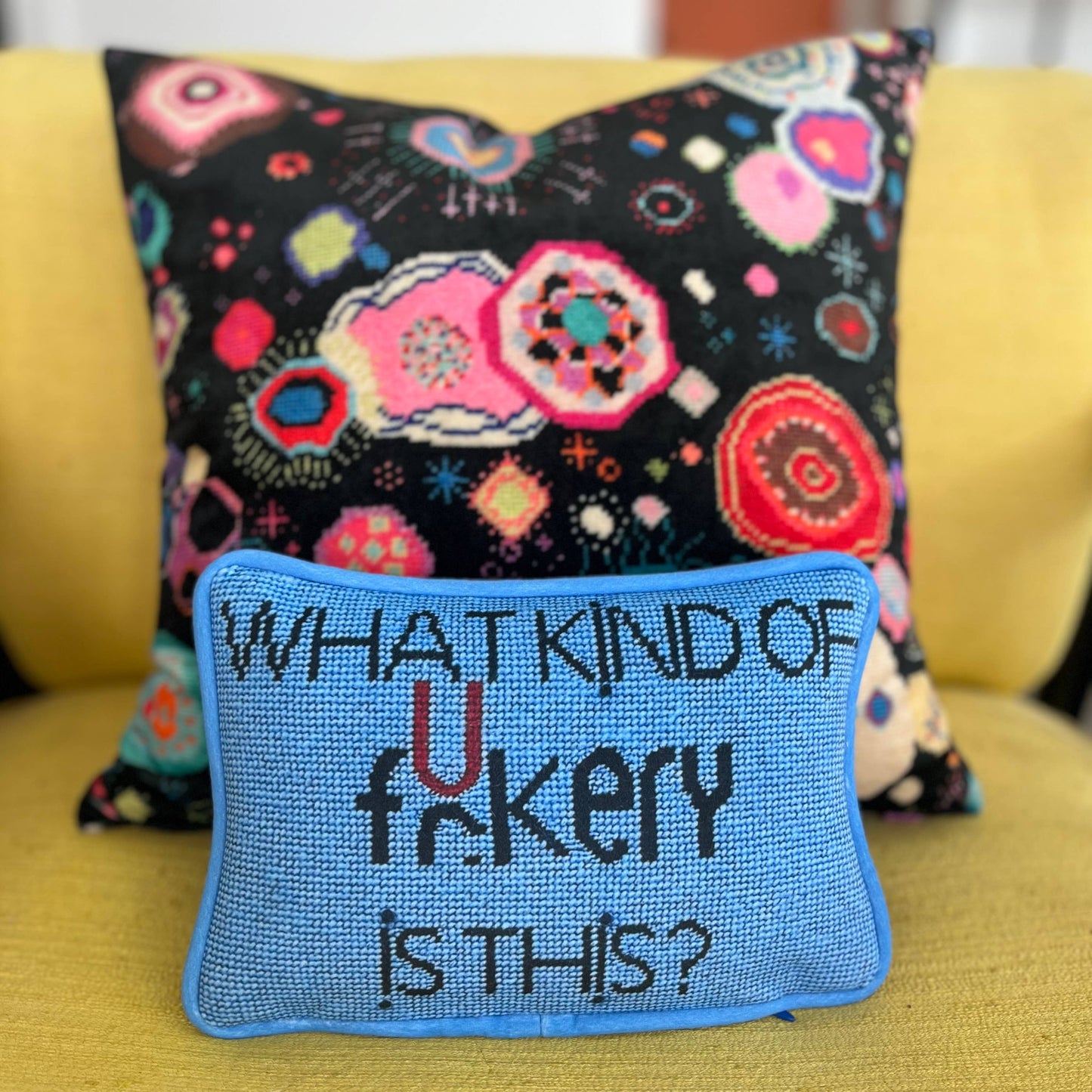 Velvet WHAT KIND OF F'CKERY IS THIS? custom pillow