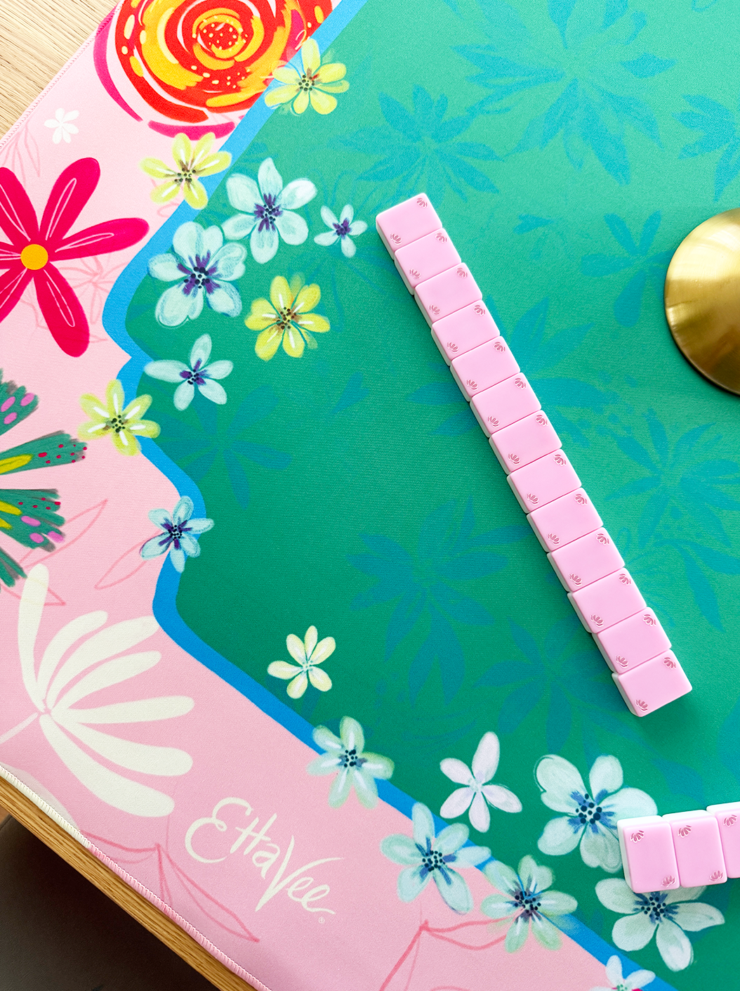 LIMITED EDITION - "Happy Fleurs" Double-Sided Mahjong Mat