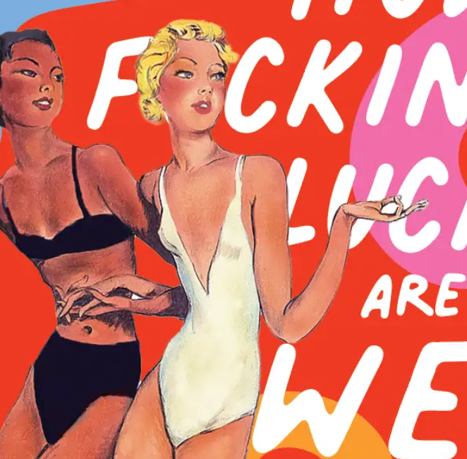 LUCKY GIRLS greeting card