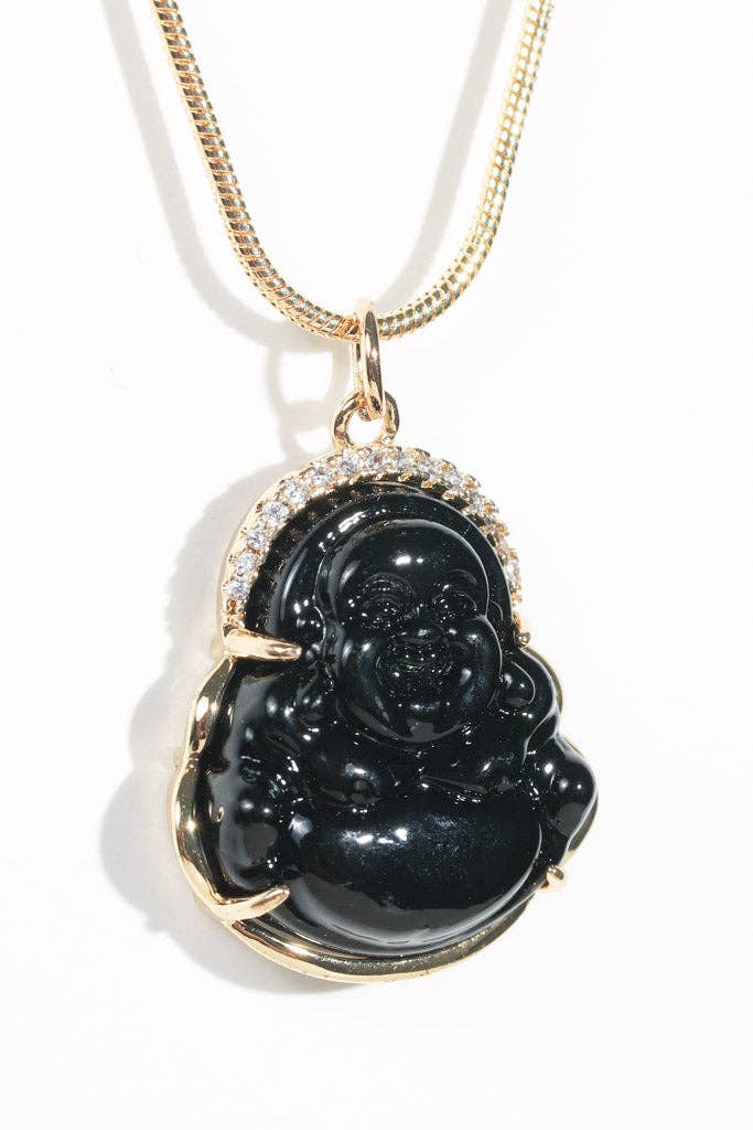 Black Resin Buddha Necklace