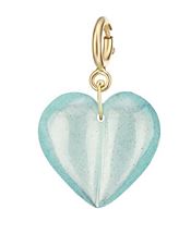 Mini Split Aquamarine Heart Charm by Ten Thousand Things