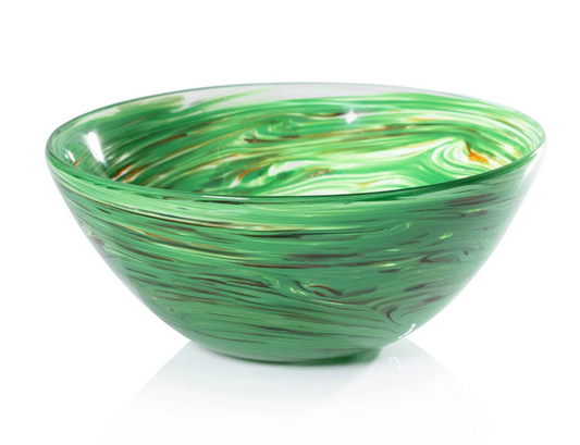 Delphine Glass Bowl - Multi Green or Multi Orange